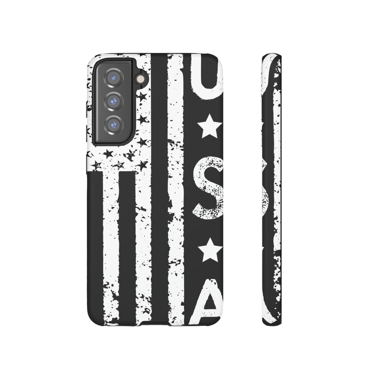 Black n White U.S Flag Android Case (Protective) Samsung Galaxy S21 FE Matte Phone Case