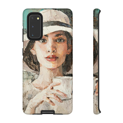 Lady White Hat Android Case (Protective) Samsung Galaxy S20 Glossy Phone Case