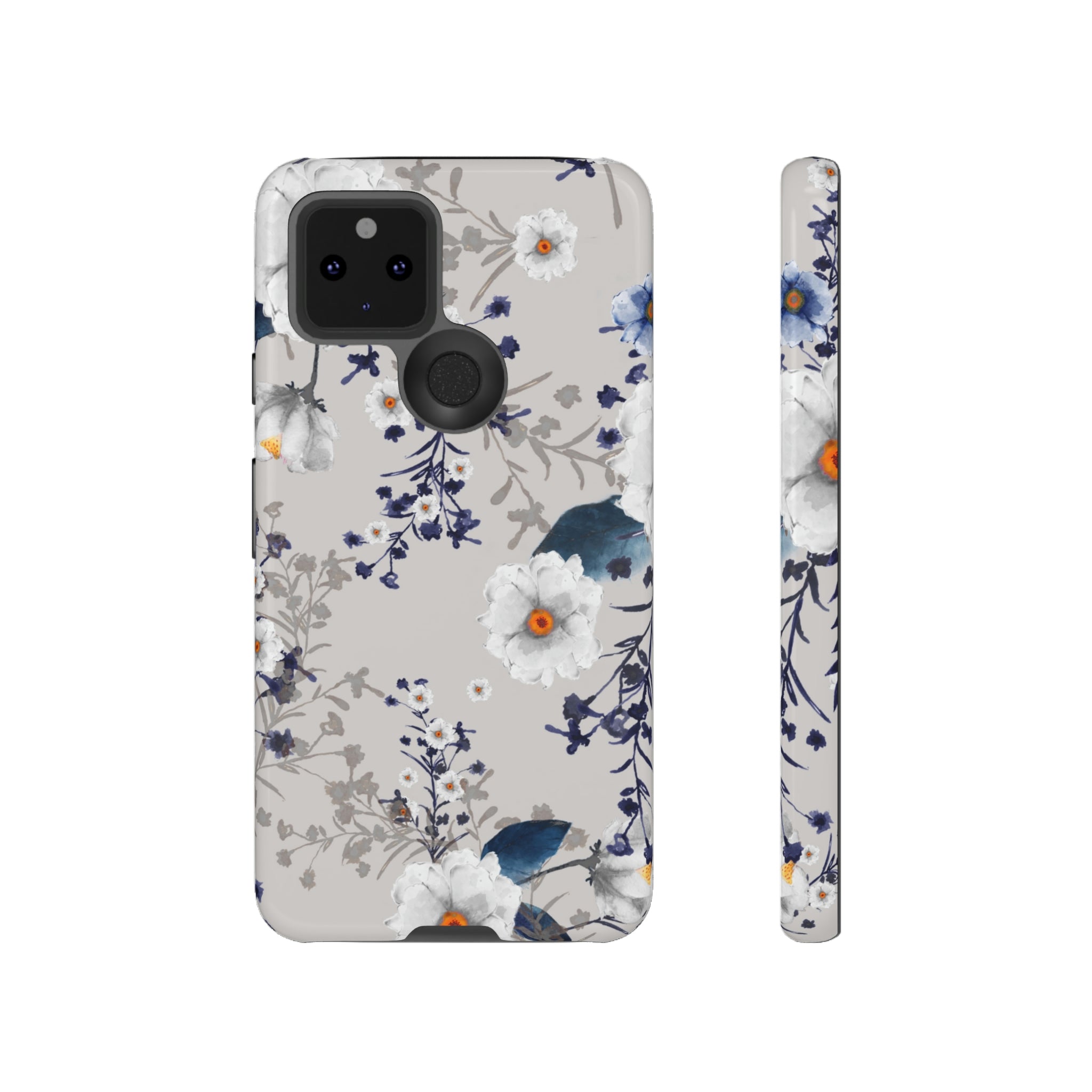 Blue Summerflowers Android Case (Protective) Google Pixel 5 5G Glossy Phone Case