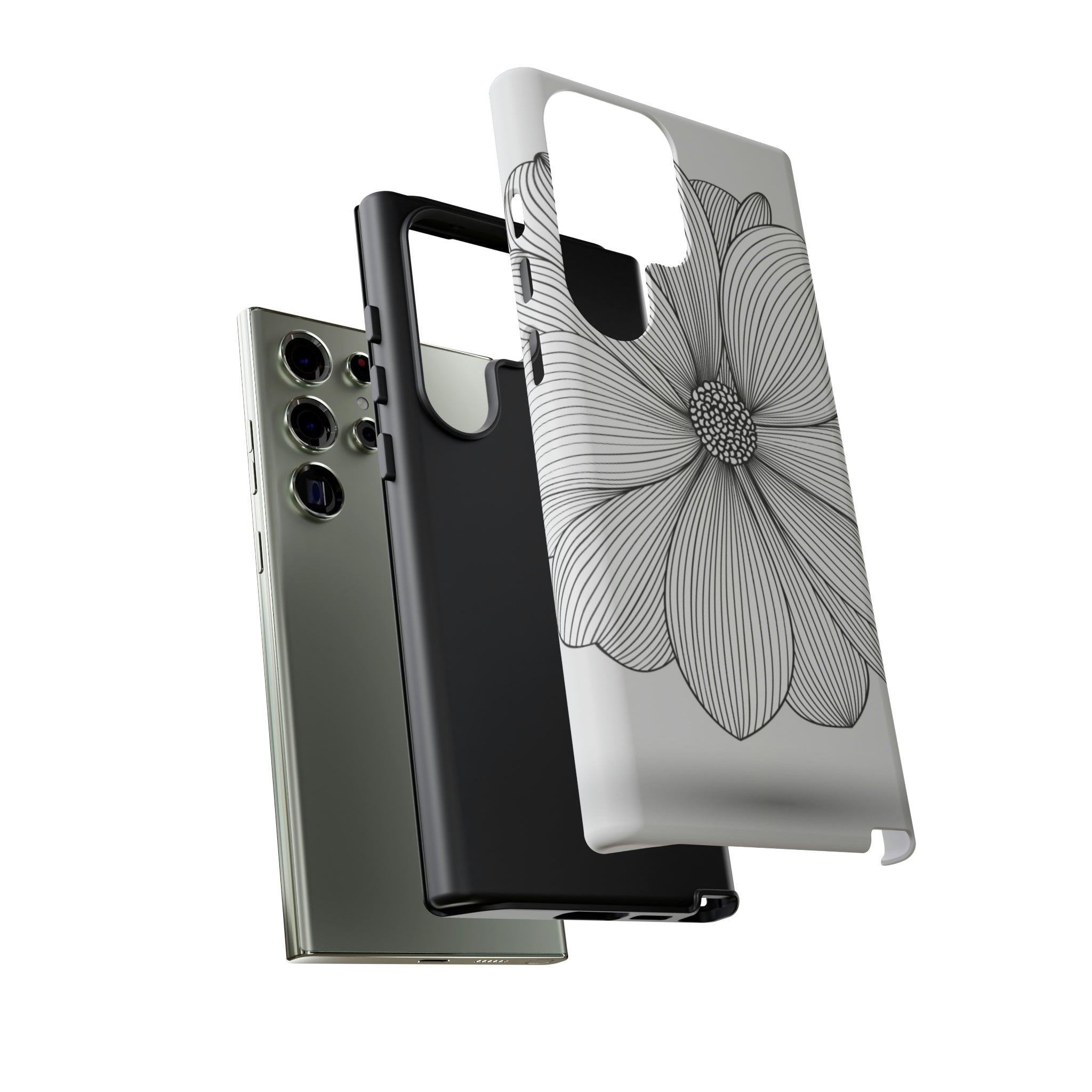 Black n White Dahlia Android Case (Protective) Phone Case