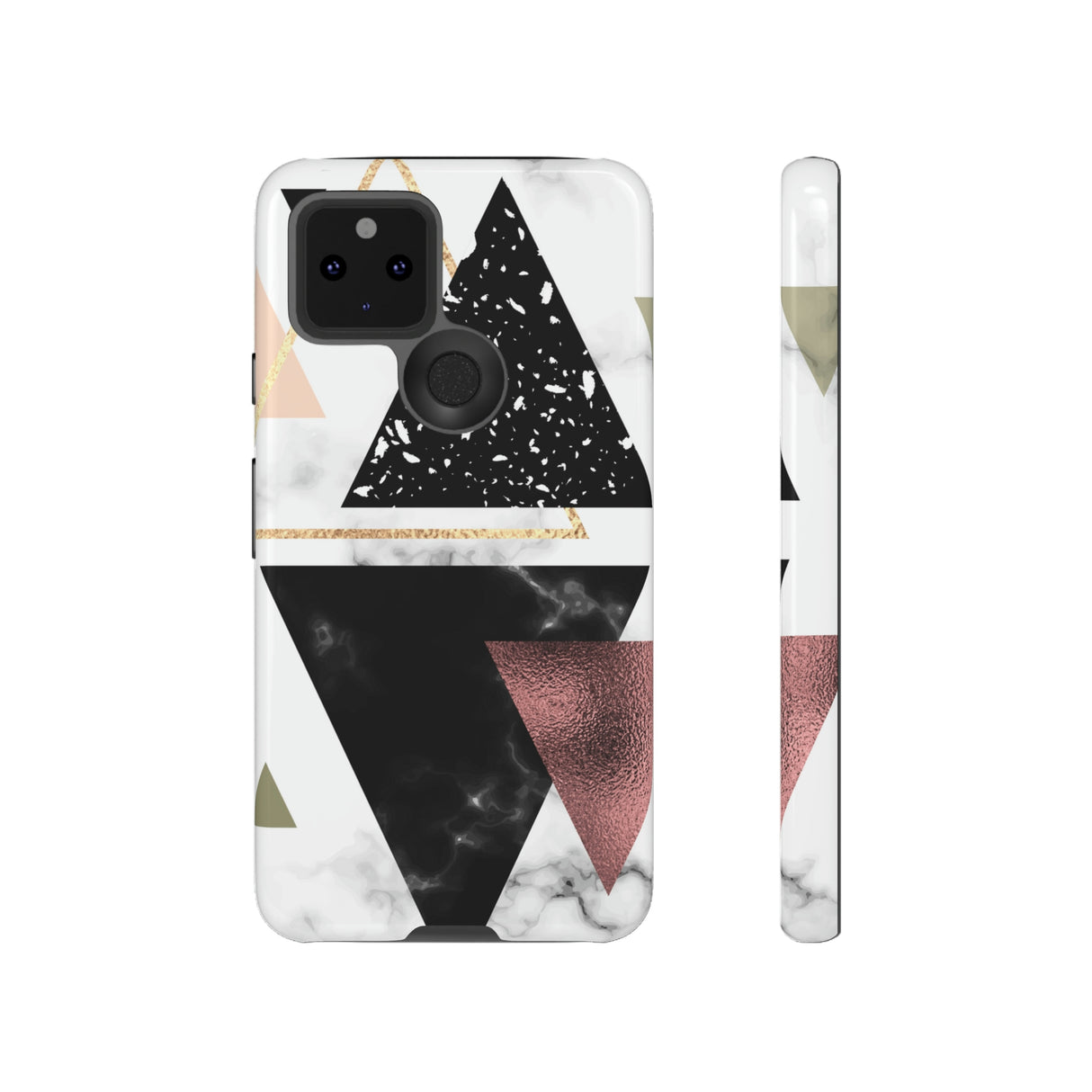 Rose Gold Triangles Android Case (Protective) Google Pixel 5 5G Glossy Phone Case