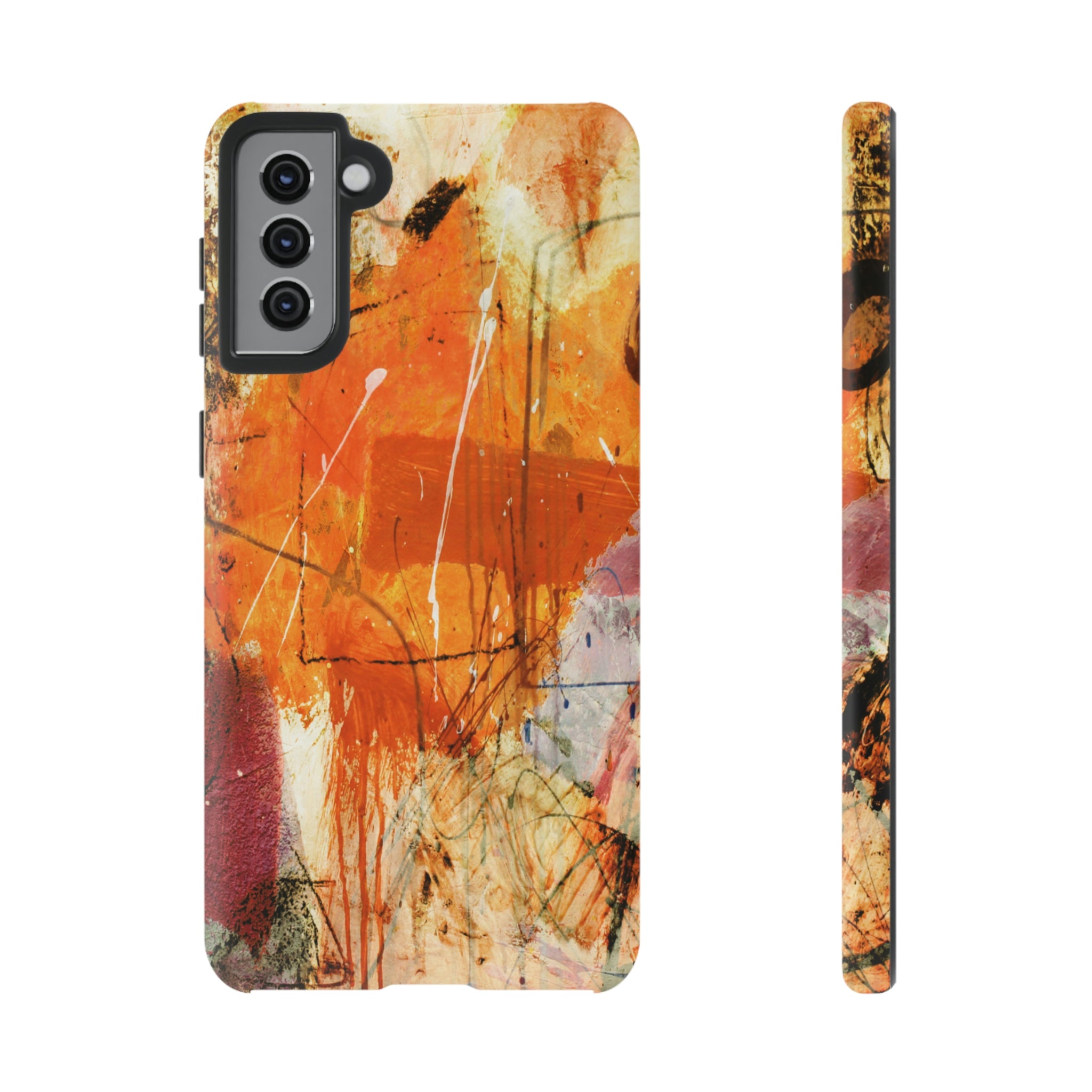 Abstract Orange Art Android Case (Protective) Samsung Galaxy S21 Plus Matte Phone Case