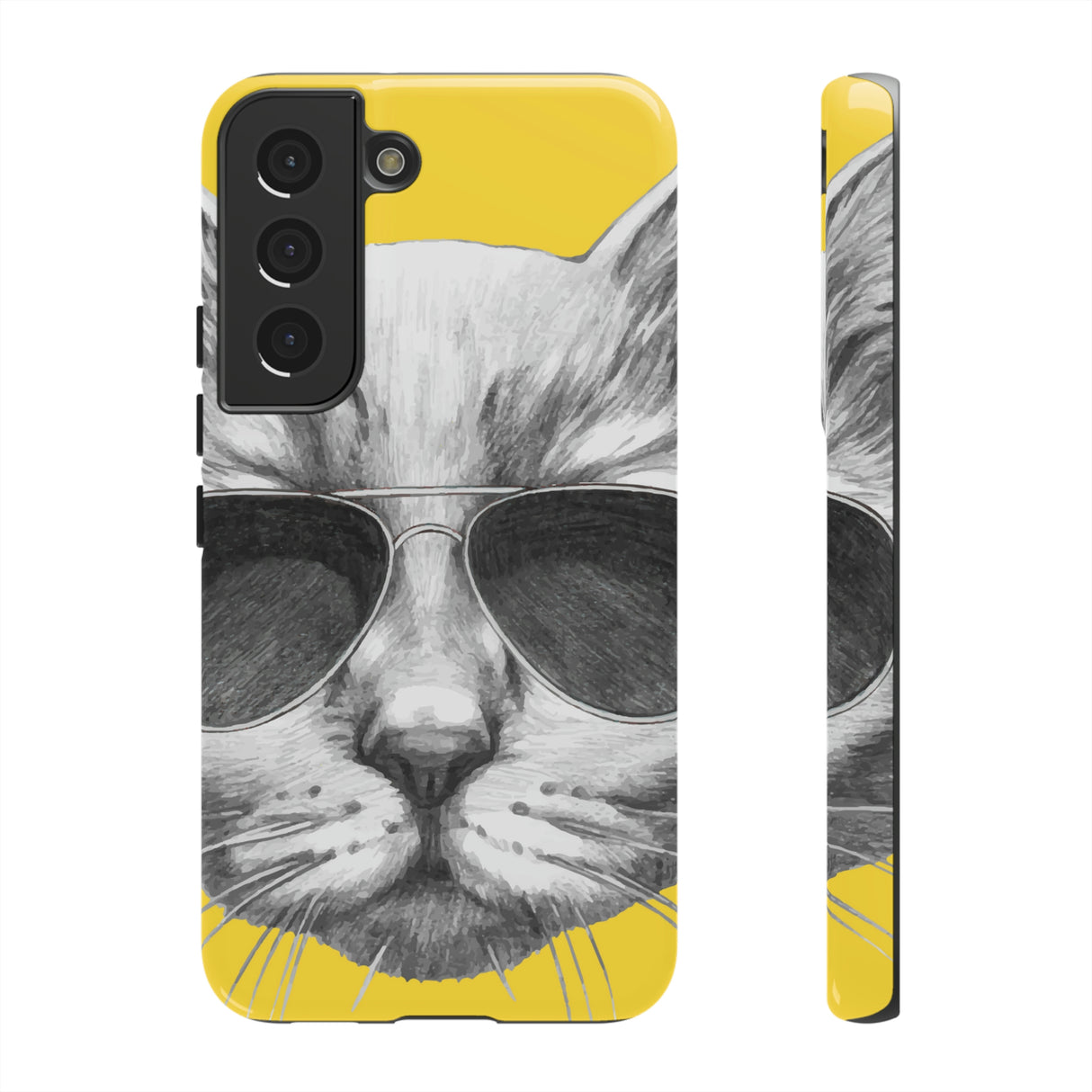 Cool Cat Portrait Android Case (Protective) Samsung Galaxy S22 Glossy Phone Case