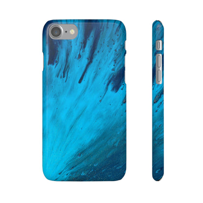 Light Blue Ink Art iPhone Case (Slim) iPhone 7 Glossy Phone Case