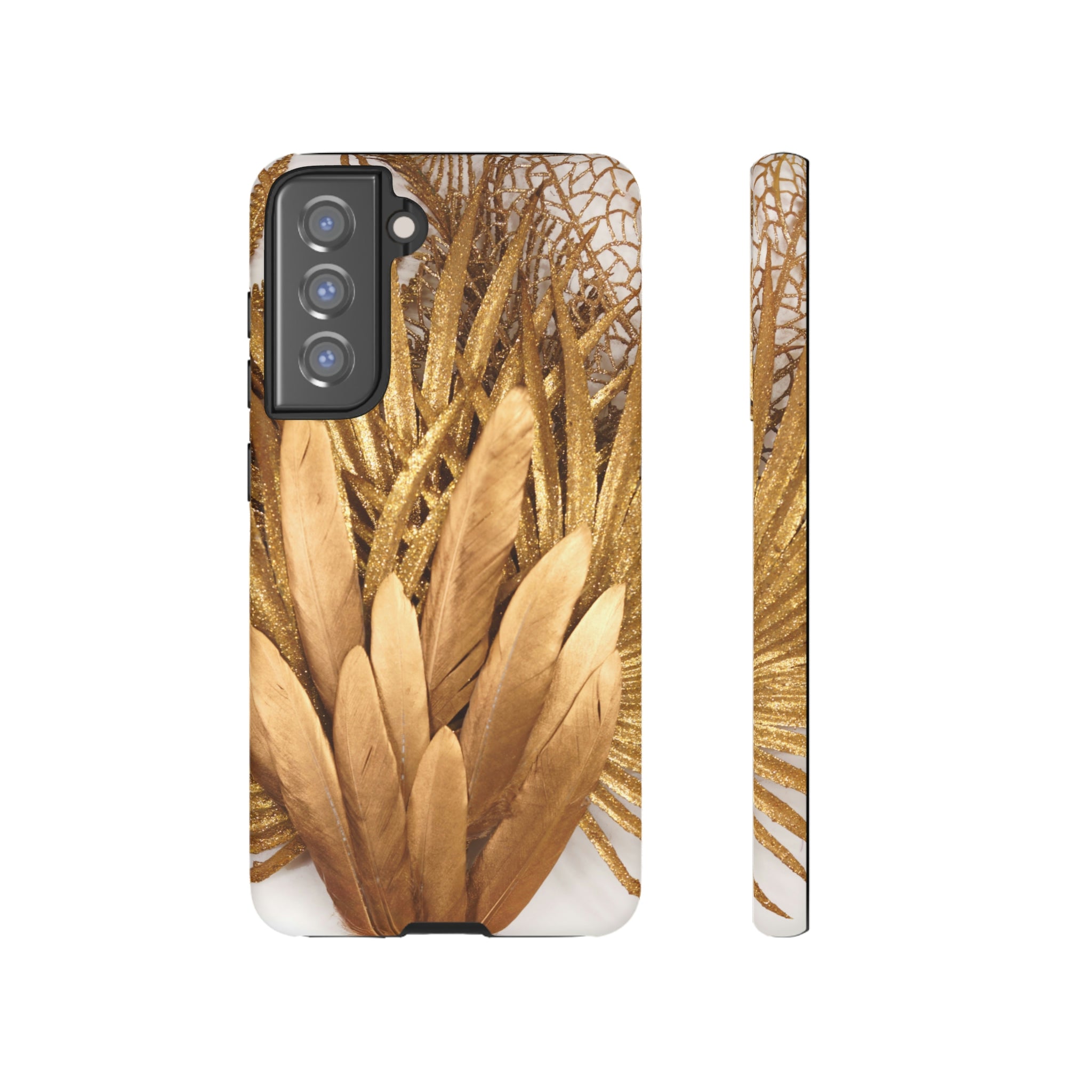 Gold Feather Android Case (Protective) Samsung Galaxy S21 FE Matte Phone Case