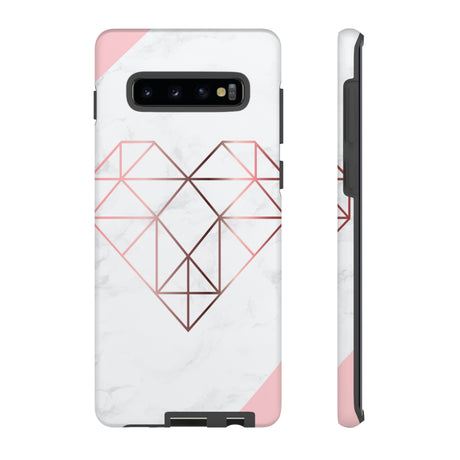 Heart Rose Gold Android Case (Protective) Samsung Galaxy S10 Plus Matte Phone Case