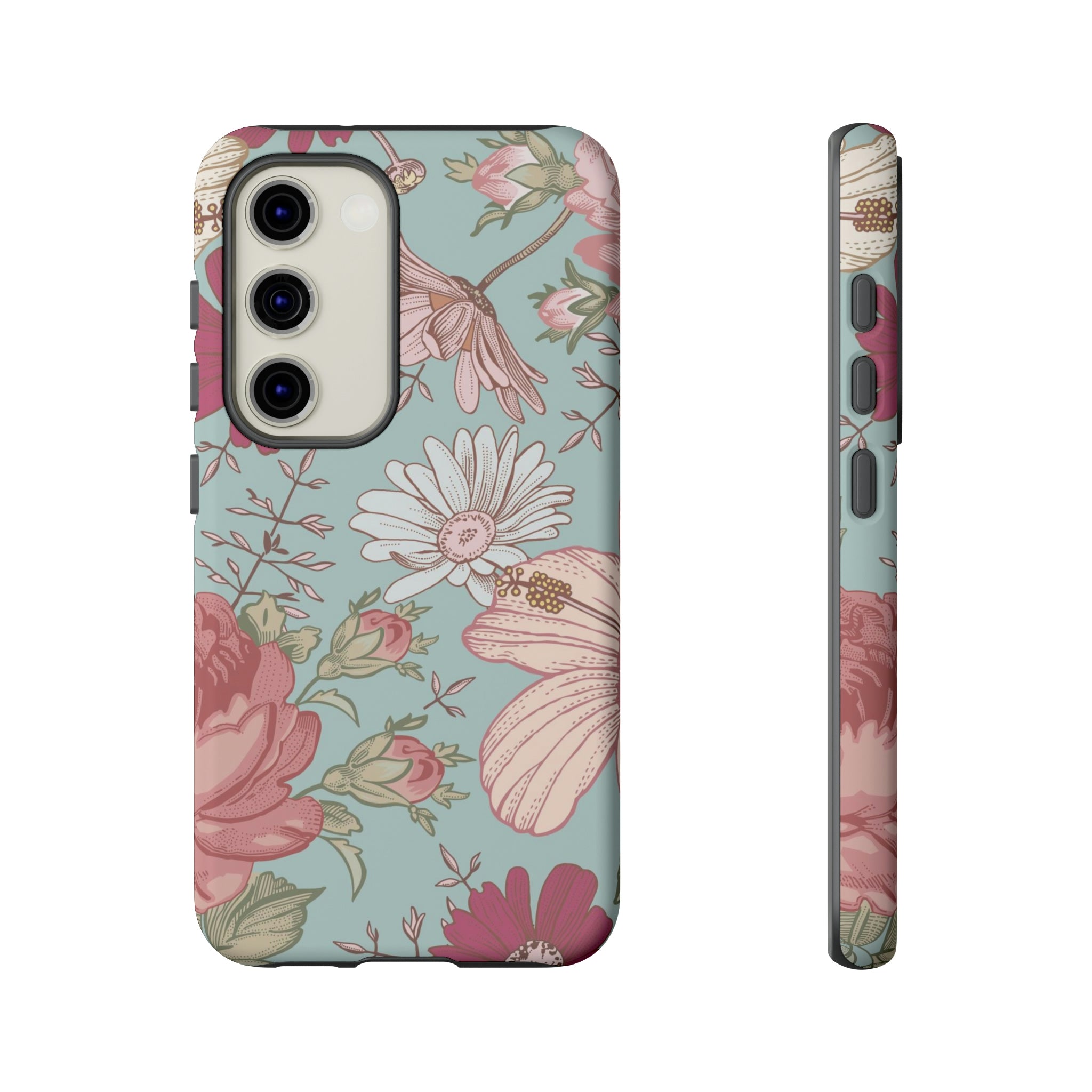 Hibiscus Vintage Flower Samsung Case (Protective) Samsung Galaxy S23 Matte Phone Case