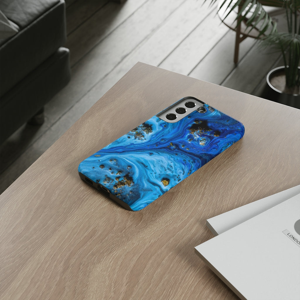 Blue Ice Melt Ink Art Android Case (Protective) Phone Case