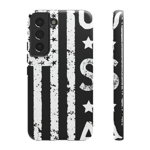 Black n White U.S Flag Android Case (Protective) Samsung Galaxy S22 Matte Phone Case