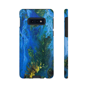 Blue Globe Ink Art Android Case (Protective) Samsung Galaxy S10E Matte Phone Case