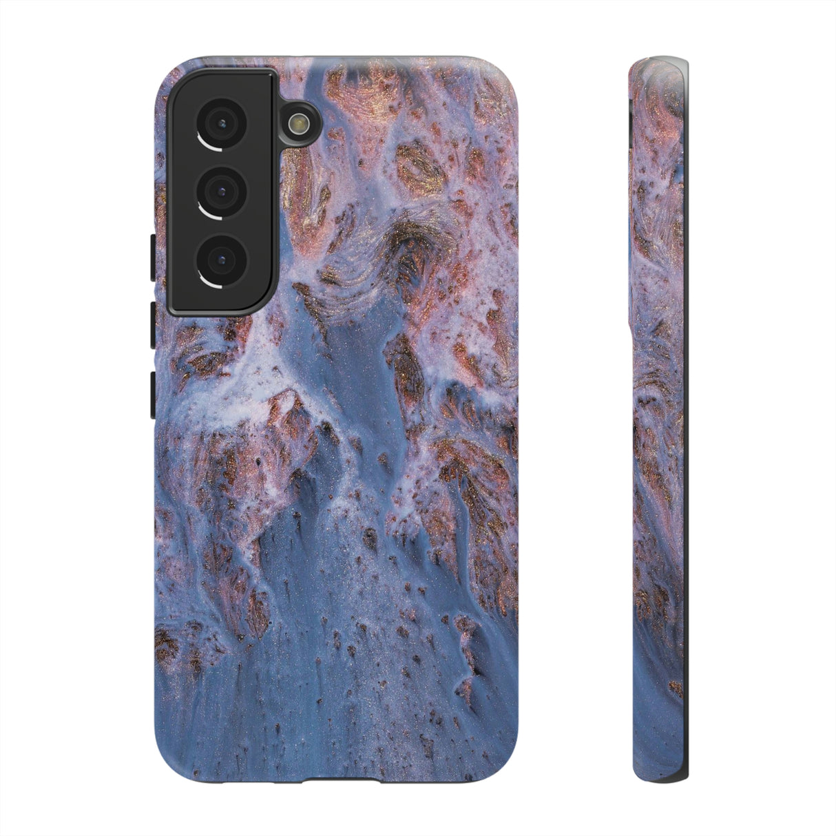 Blue Ice Ink Art Android Case (Protective) Samsung Galaxy S22 Matte Phone Case