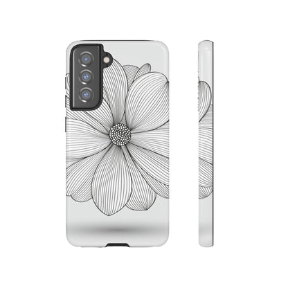 Black n White Dahlia Android Case (Protective) Samsung Galaxy S21 FE Glossy Phone Case