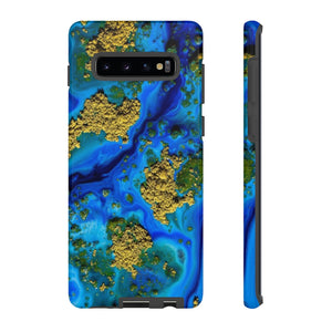 Blue Clear Ocean Ink Art Android Case (Protective) Samsung Galaxy S10 Plus Glossy Phone Case