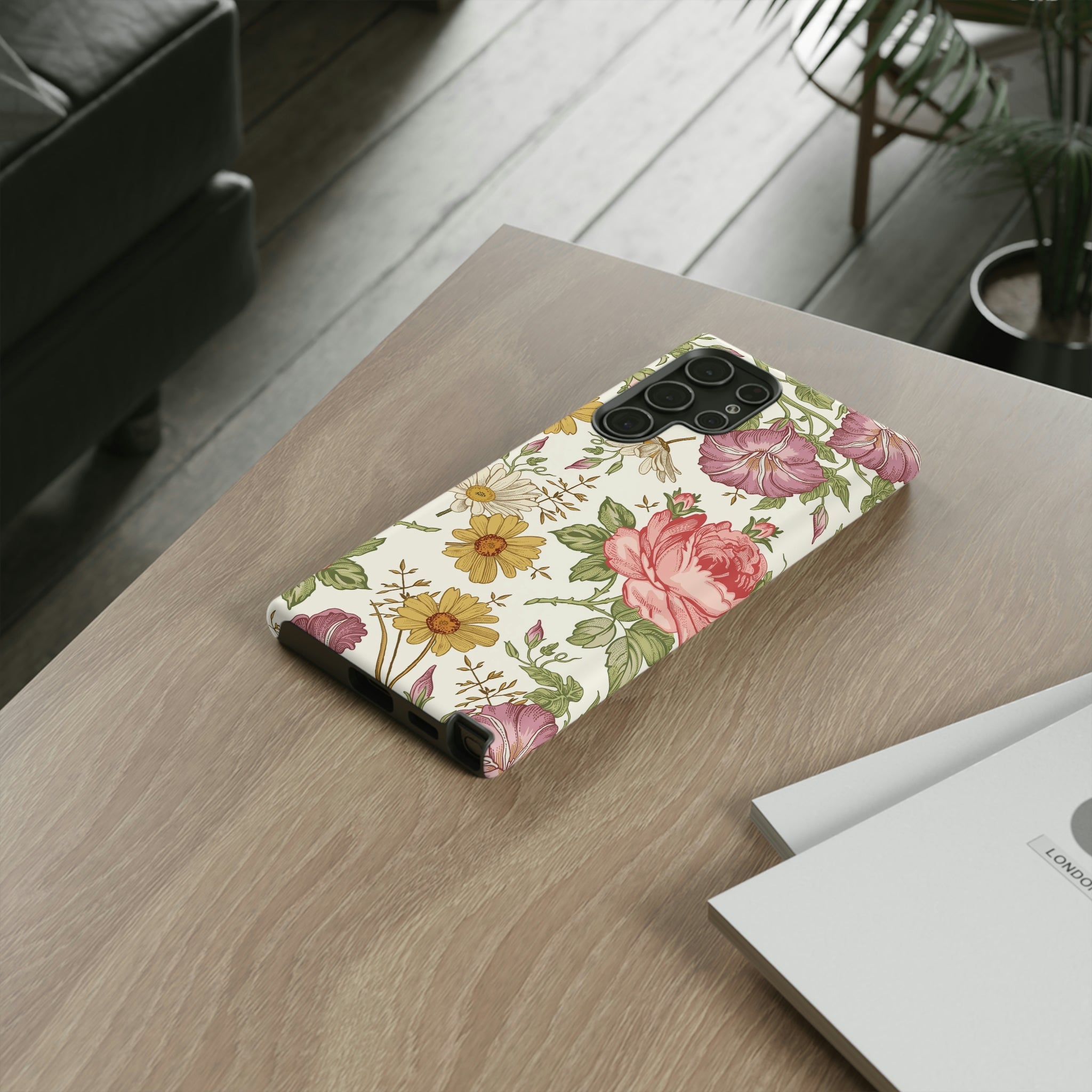 Fabric Vintage Flower Samsung Case (Protective) Phone Case