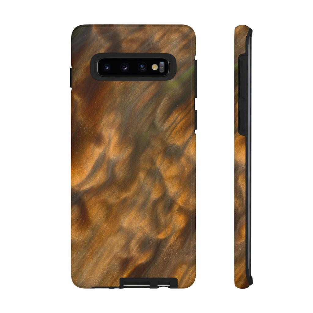 Gold Sand Ink Art Android Case (Protective) Samsung Galaxy S10 Glossy Phone Case