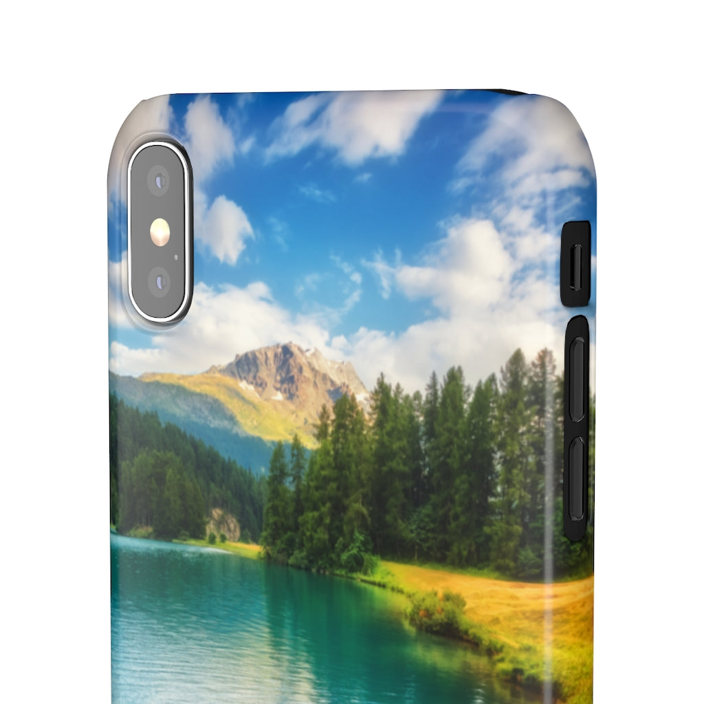 Fantastic Azure Alpine Lake Samsung/iPhone (Slim) iPhone XS MAX Glossy Phone Case