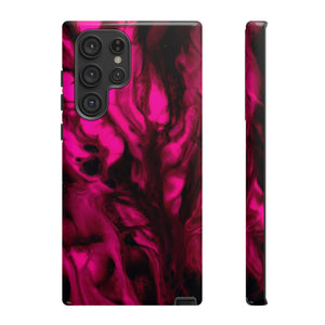 Bright Pink Ink Art Android Case (Protective) Samsung Galaxy S22 Ultra Glossy Phone Case