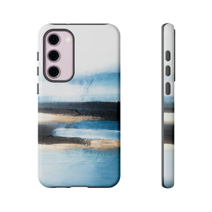 Abstract Blue Oil Painting Android Case (Protective) Samsung Galaxy S23 Plus Glossy Phone Case