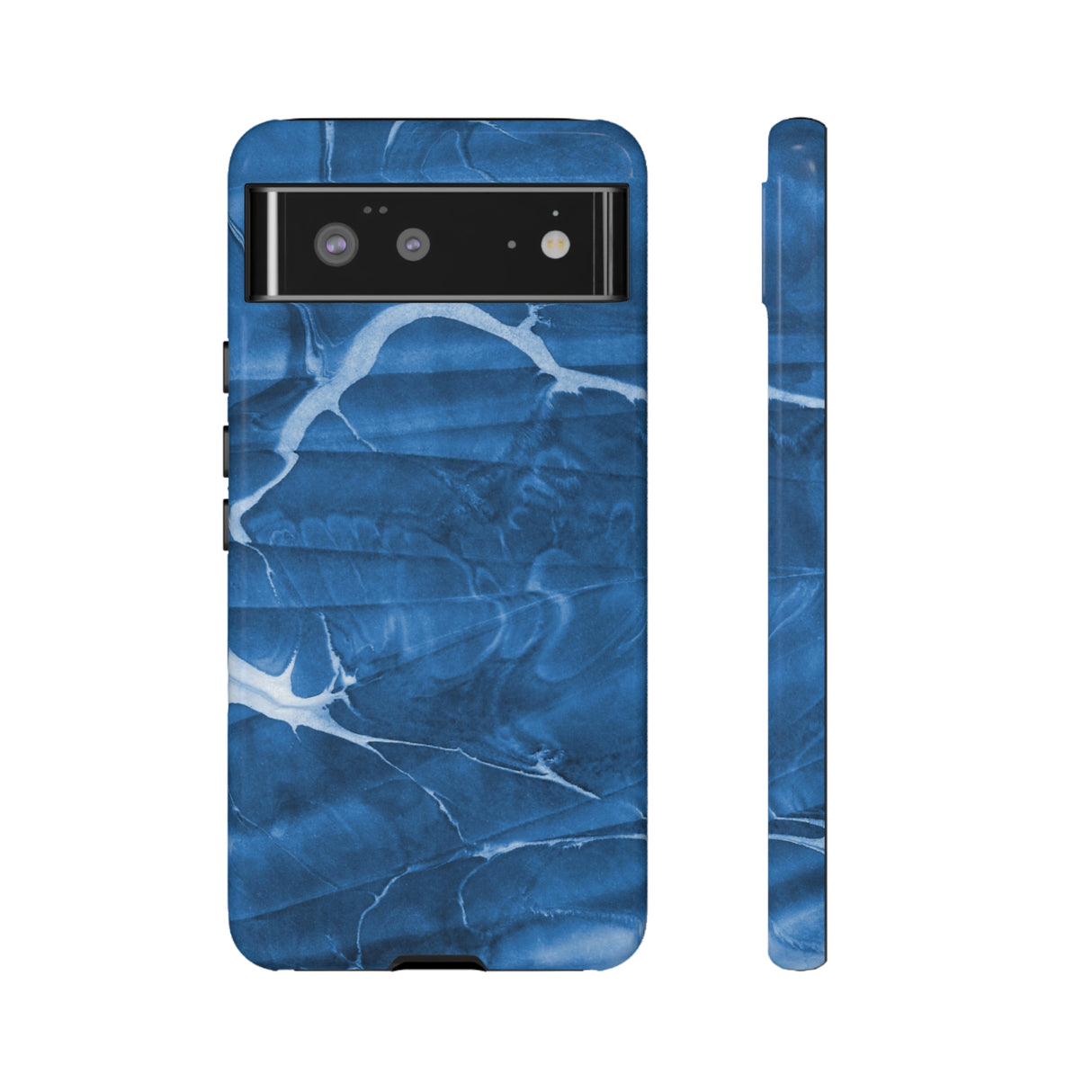 Ebru Blue Android Case (Protective) Google Pixel 6 Glossy Phone Case