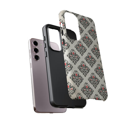 Grey Rose Gothic Flower Samsung Case (Protective) Phone Case