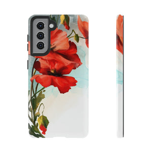 Poppy Flower Drawing Android Case (Protective) Samsung Galaxy S21 Glossy Phone Case