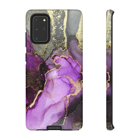 Purple Marble & Gold Android Case (Protective) Samsung Galaxy S20+ Matte Phone Case