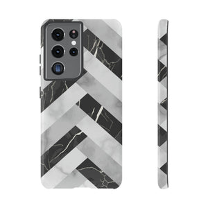 Grey Herringbone Android Case (Protective) Samsung Galaxy S21 Ultra Glossy Phone Case