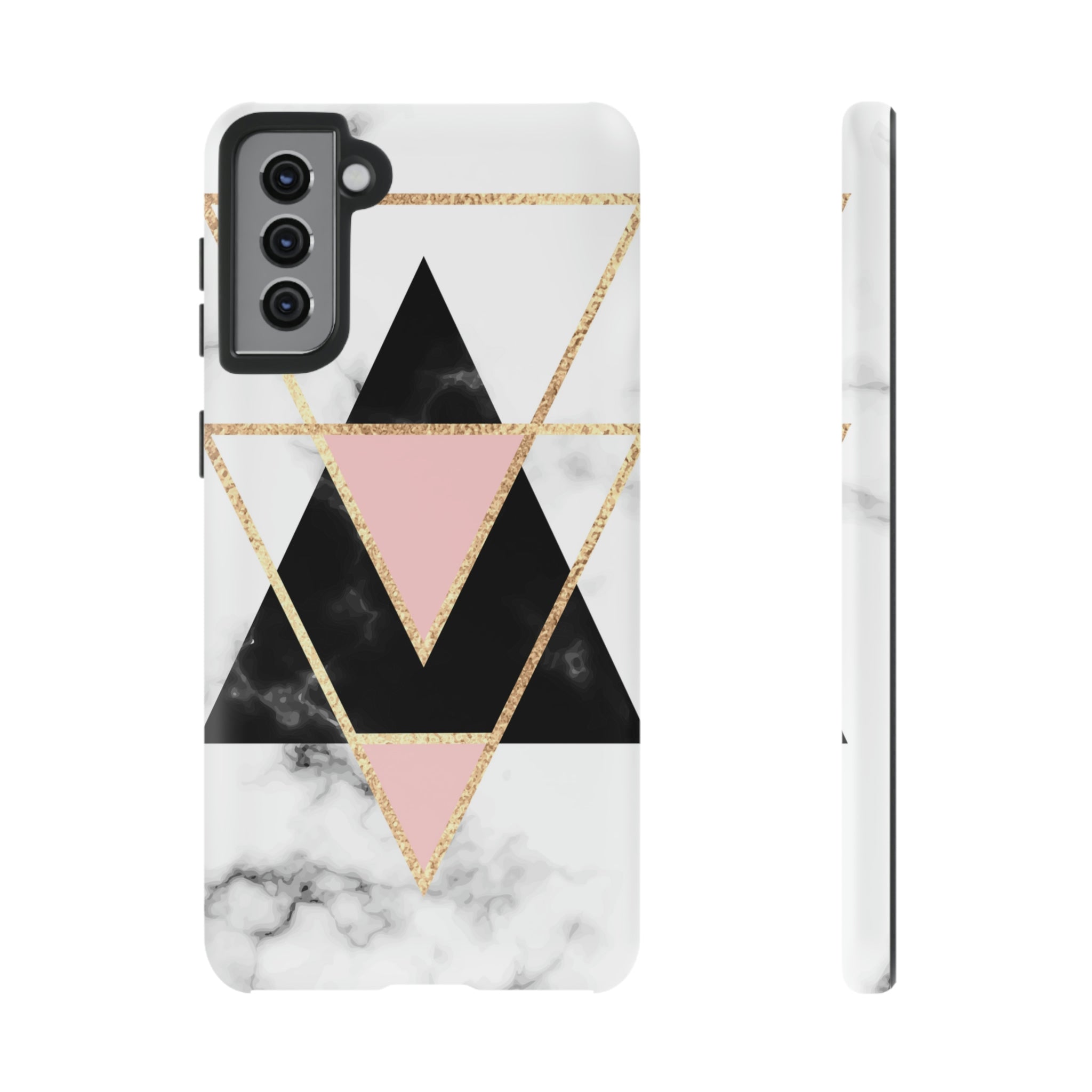 Marble Triangles Android Case (Protective) Samsung Galaxy S21 Plus Matte Phone Case