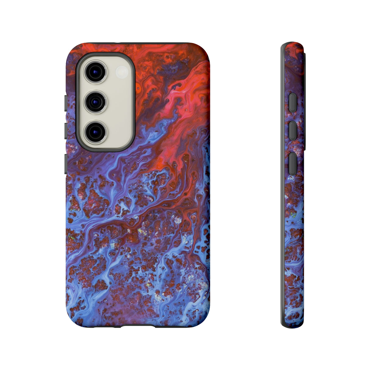 Blue Lava Ink Art Android Case (Protective) Samsung Galaxy S23 Matte Phone Case