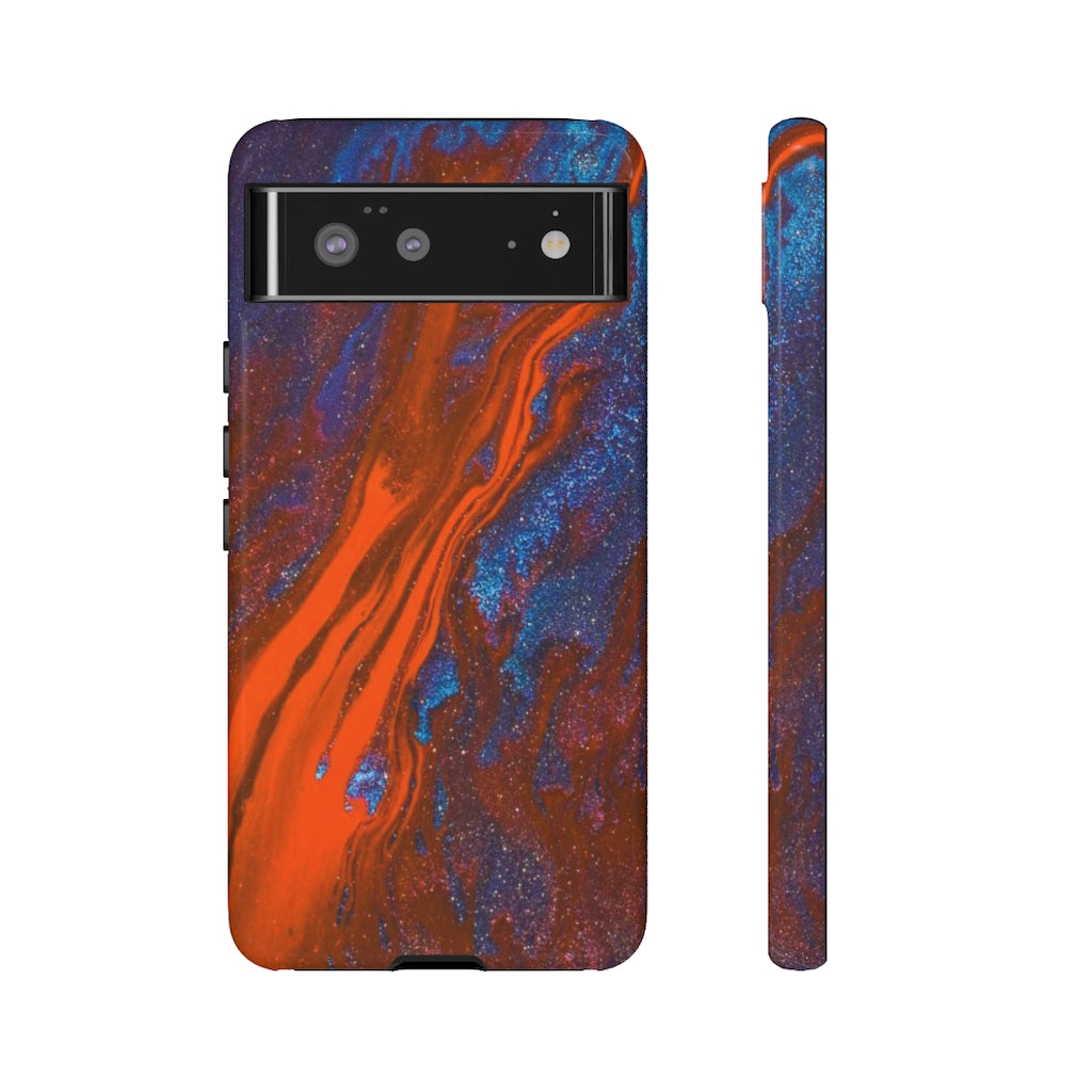 Orange Spikes Ink Art Android Case (Protective) Google Pixel 6 Glossy Phone Case