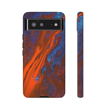 Orange Spikes Ink Art Android Case (Protective) Google Pixel 6 Glossy Phone Case