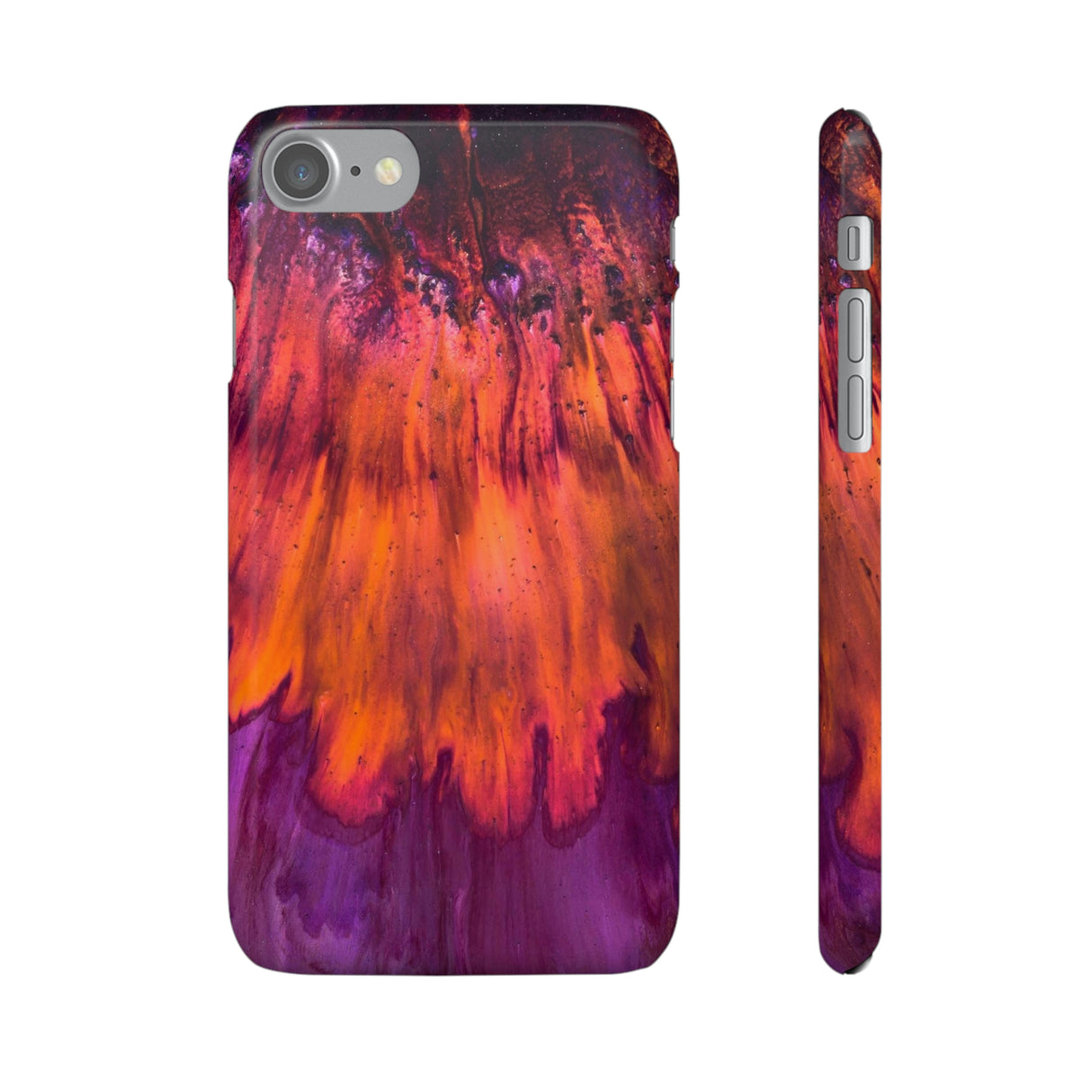 Orange Flow Ink Art iPhone Case (Slim) iPhone 7 Glossy Phone Case