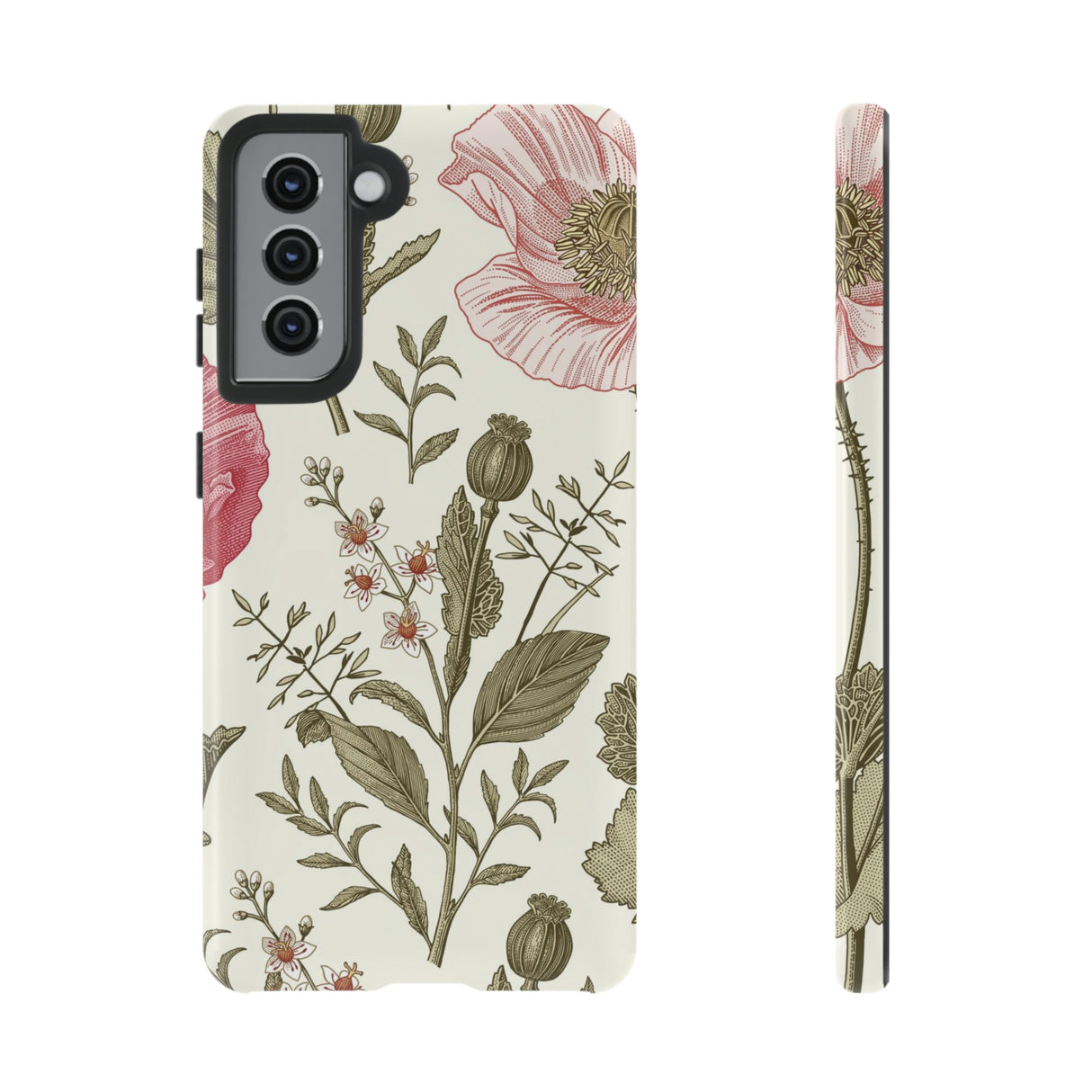 Poppy Purple Vintage Flower Samsung Case (Protective) Samsung Galaxy S21 Glossy Phone Case