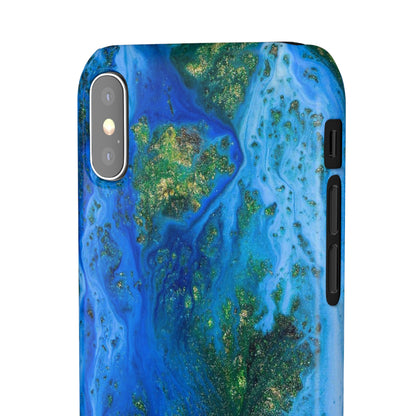 Blue Globe Ink Art iPhone Case (Slim) Phone Case