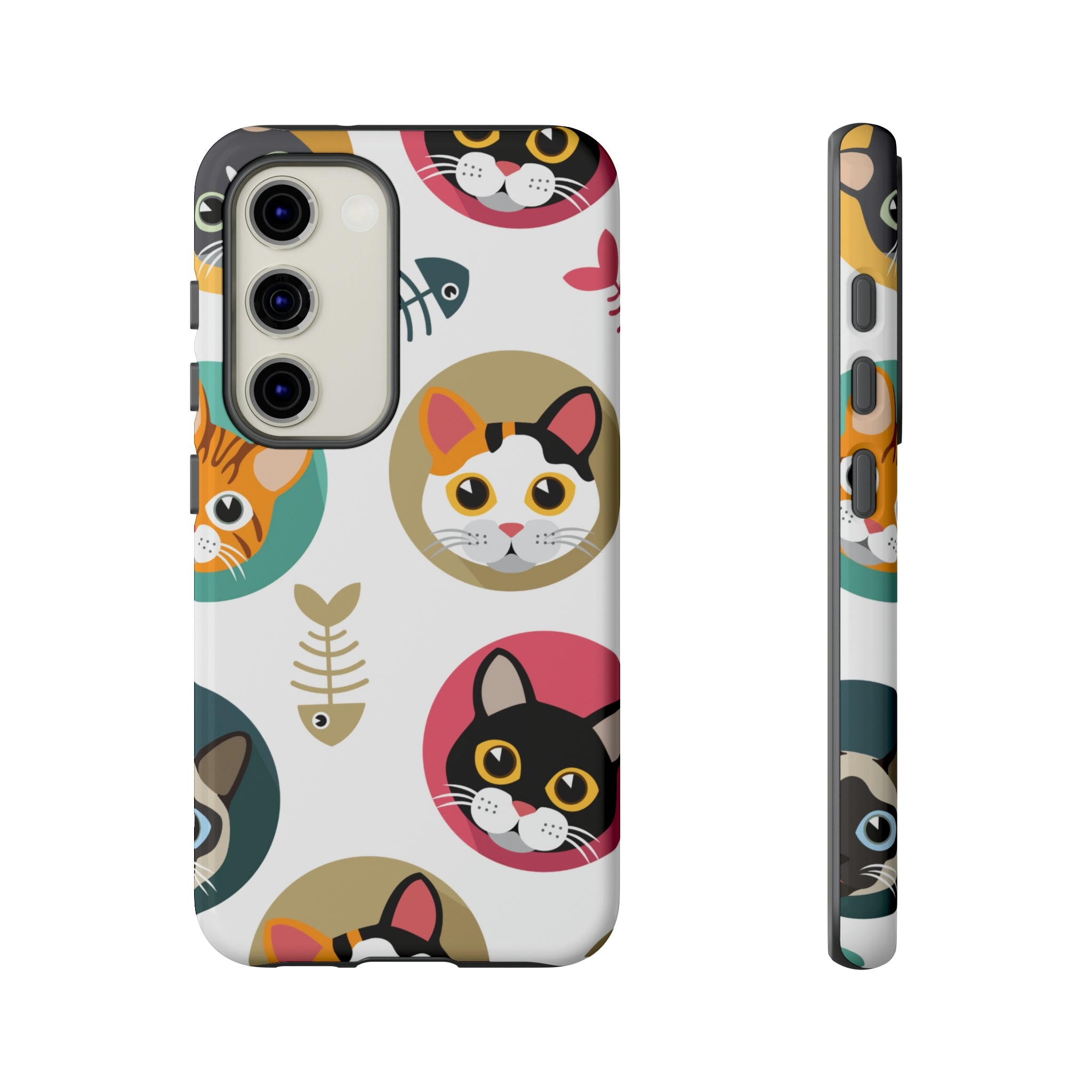 Cats Fishbone Android Case (Protective) Samsung Galaxy S23 Glossy Phone Case