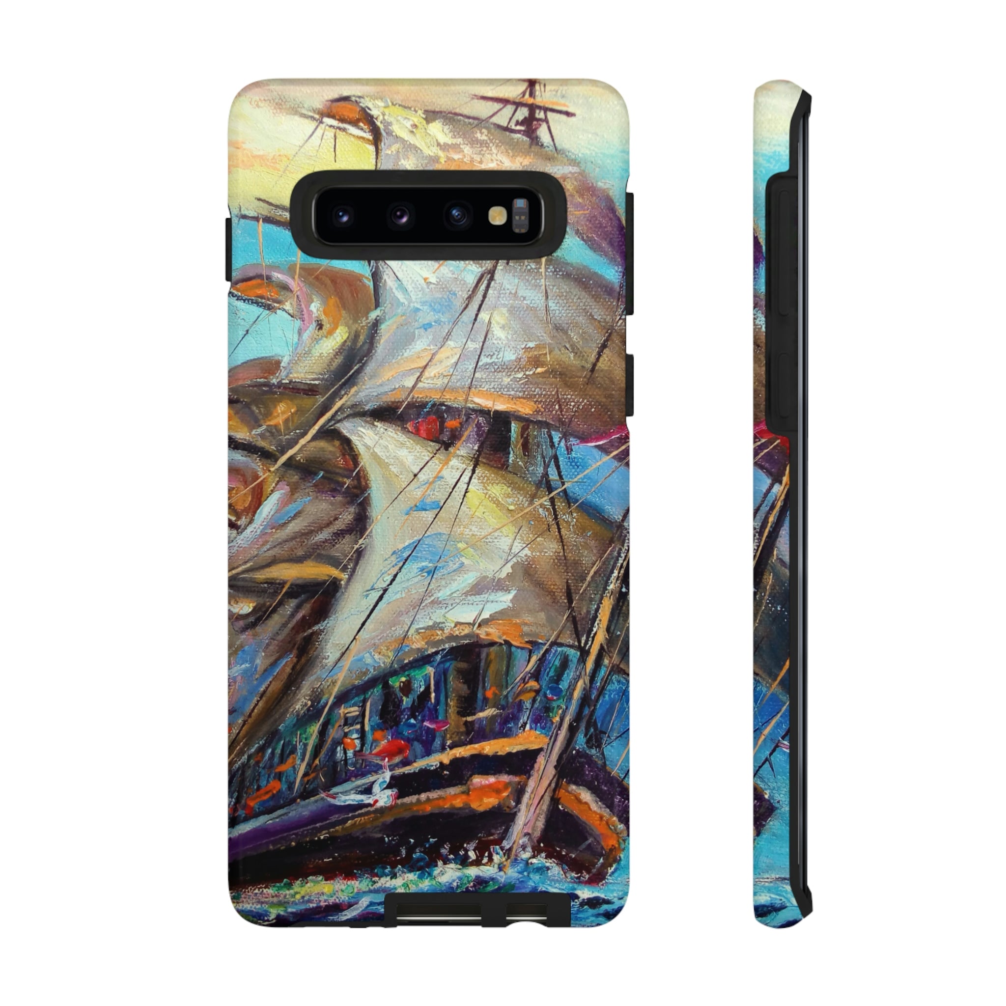 Sailboat Painting Android Case (Protective) Samsung Galaxy S10 Glossy Phone Case