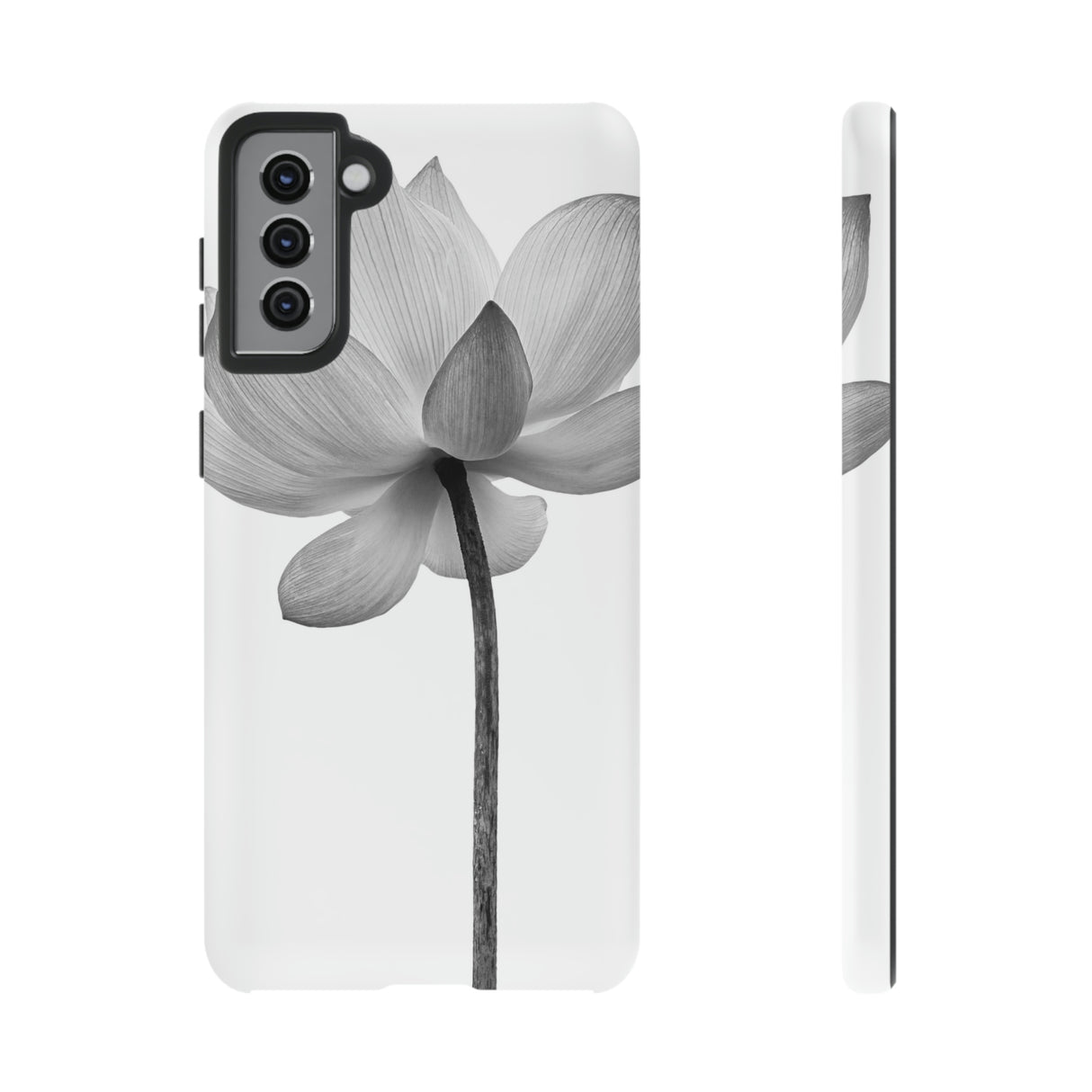 Black White Lotus Android Case (Protective) Samsung Galaxy S21 Plus Matte Phone Case