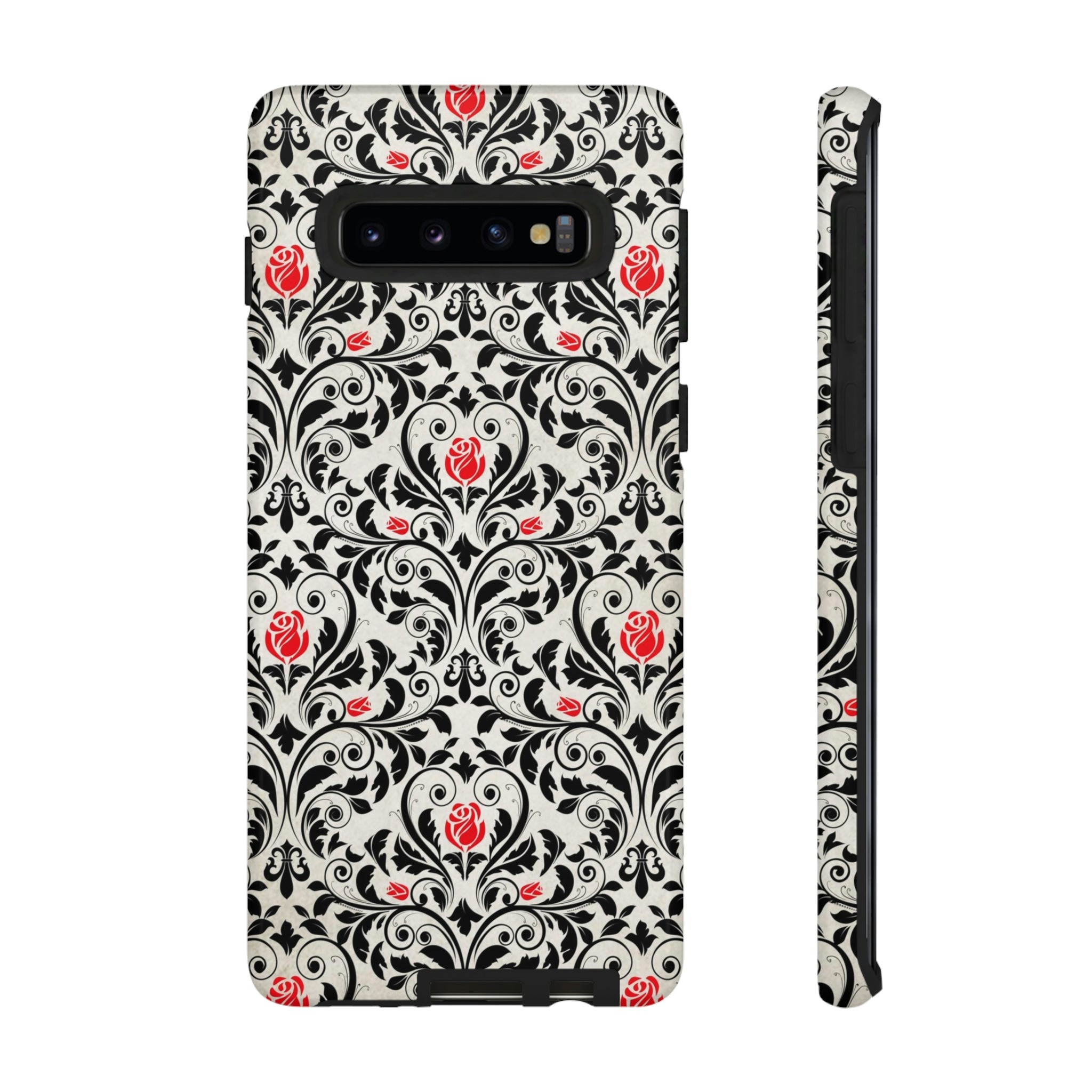 Black Rose Gothic Flower Samsung Case (Protective) Samsung Galaxy S10 Glossy Phone Case