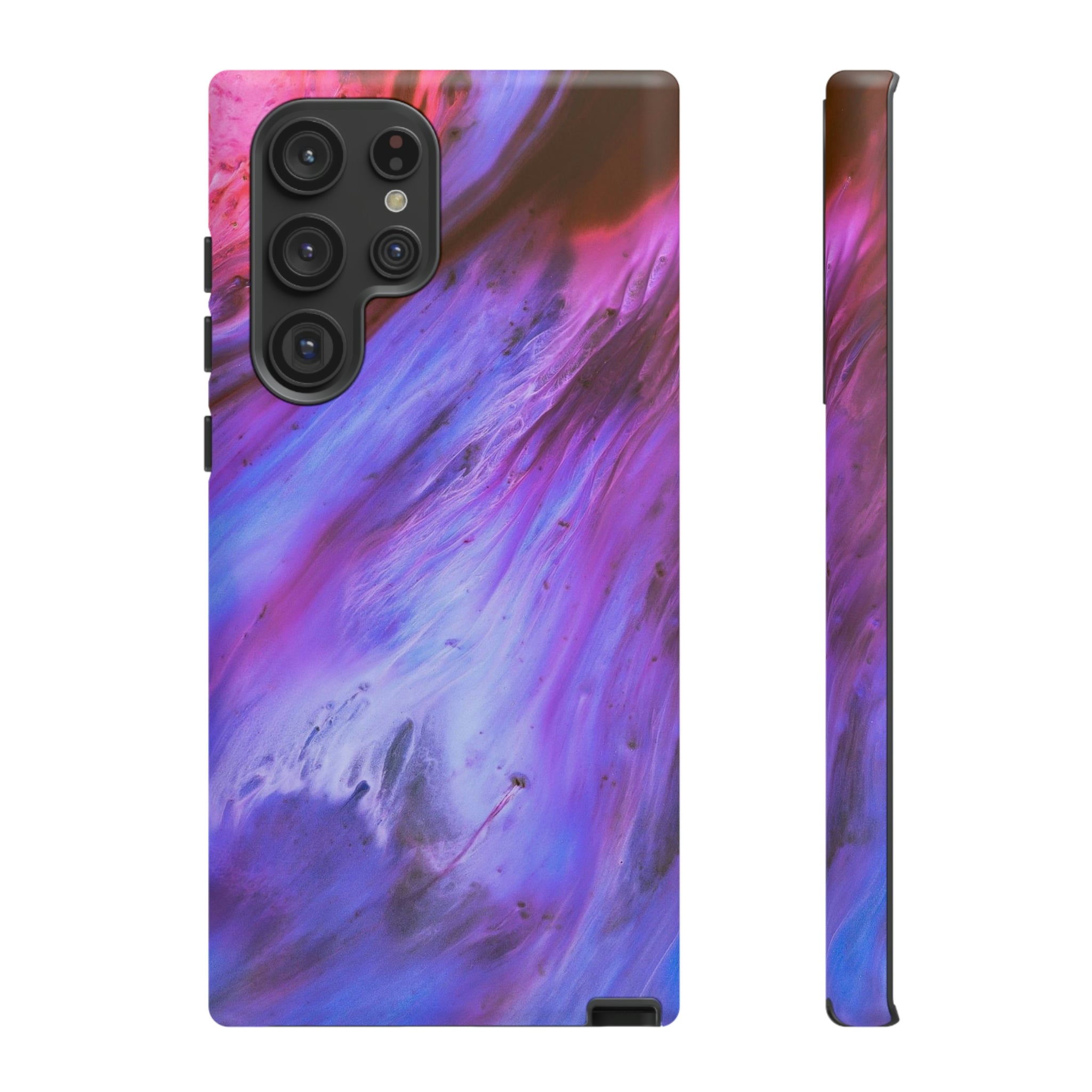 Purple Cosmos Ink Art Android Case (Protective) Samsung Galaxy S22 Ultra Matte Phone Case