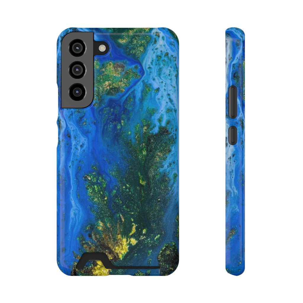 Blue Globe Ink Art Android Case (Card) Samsung Galaxy S22 Plus Glossy Without gift packaging Phone Case