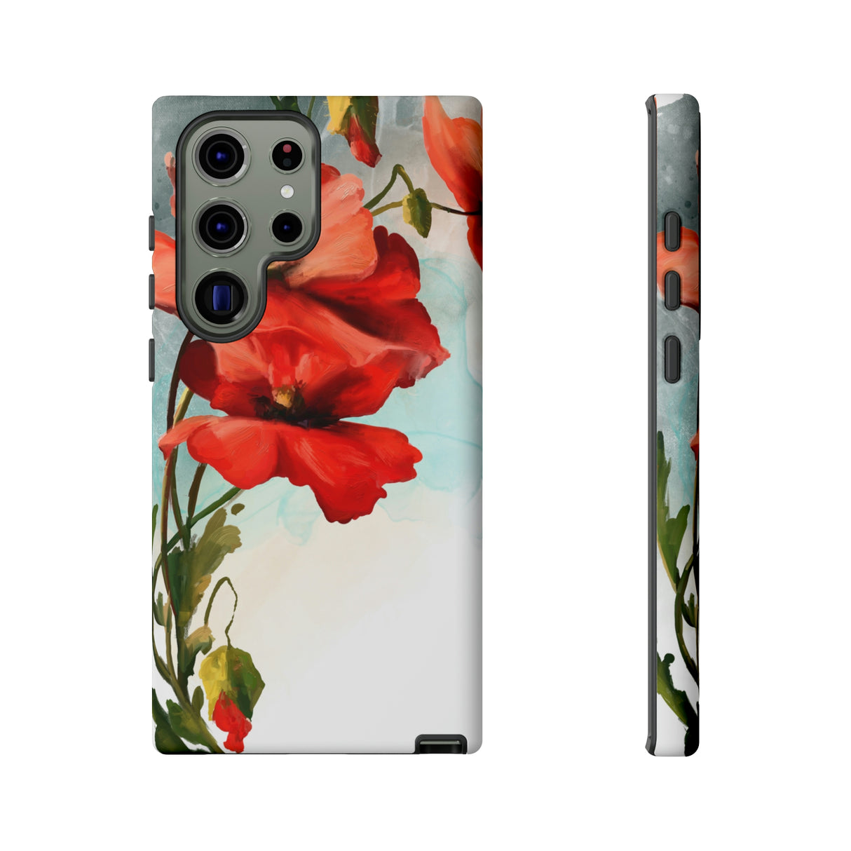 Poppy Flower Drawing Android Case (Protective) Samsung Galaxy S23 Ultra Matte Phone Case