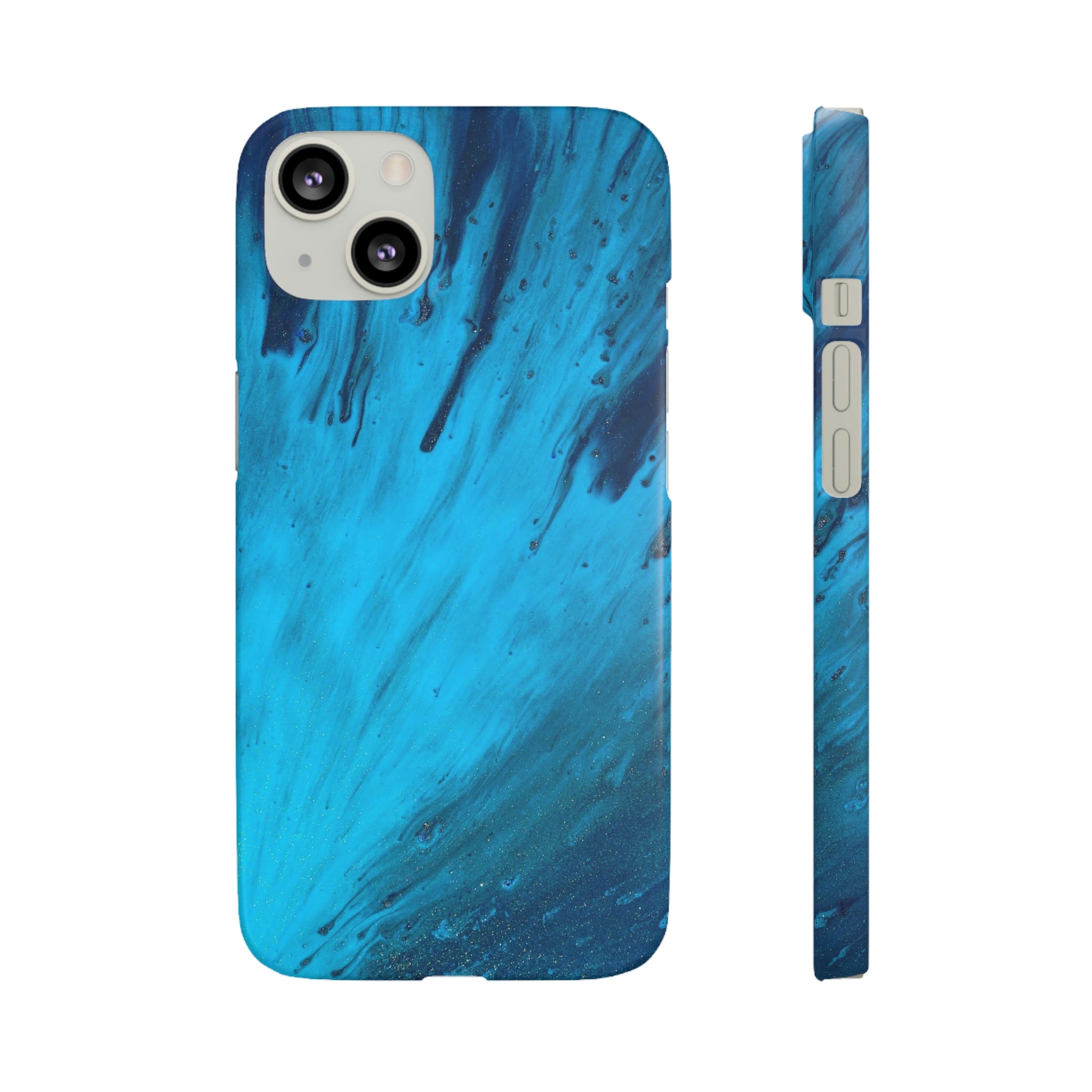 Light Blue Ink Art iPhone Case (Slim) iPhone 13 Matte Phone Case