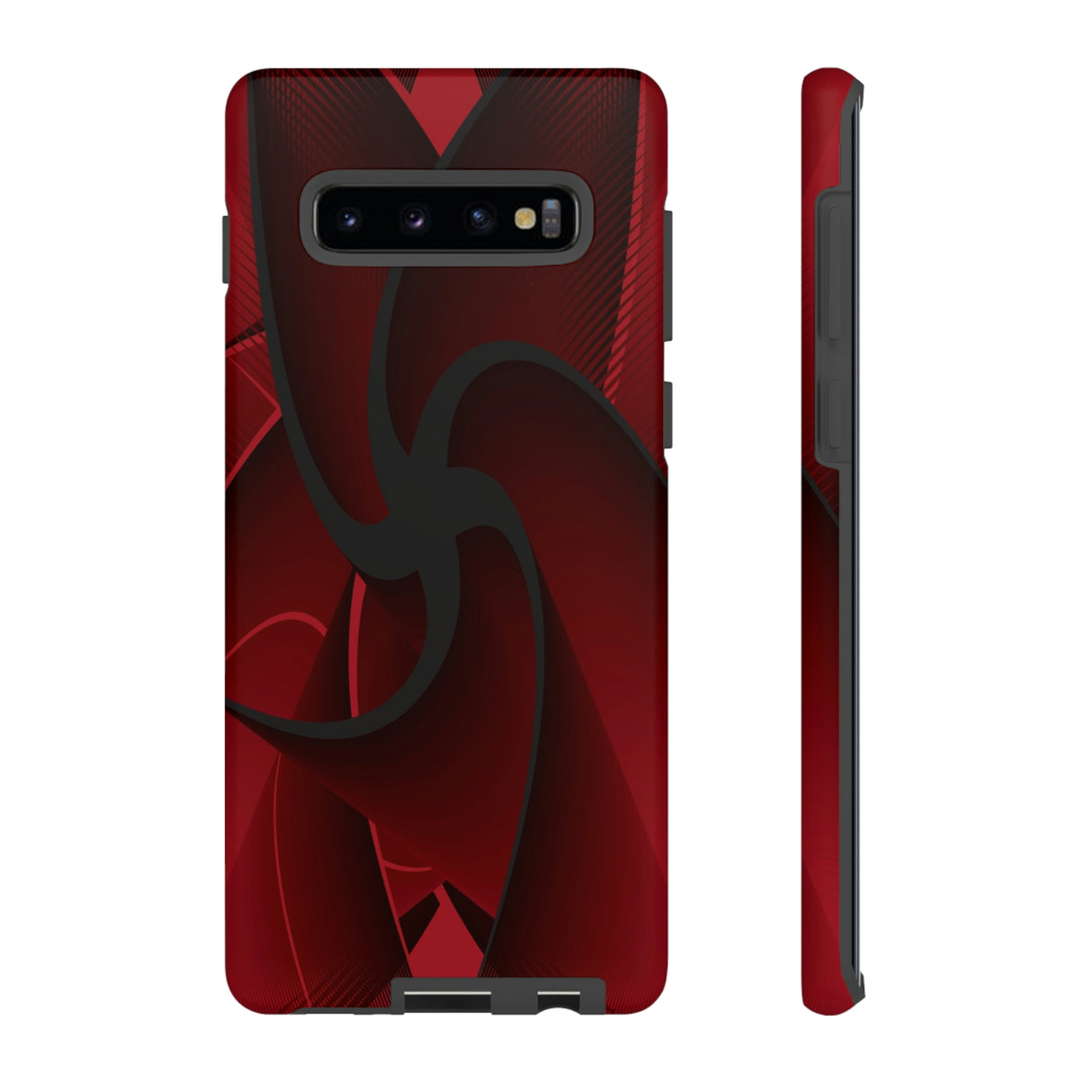 Red Liquid Spiral Android Case (Protective) Samsung Galaxy S10 Plus Matte Phone Case