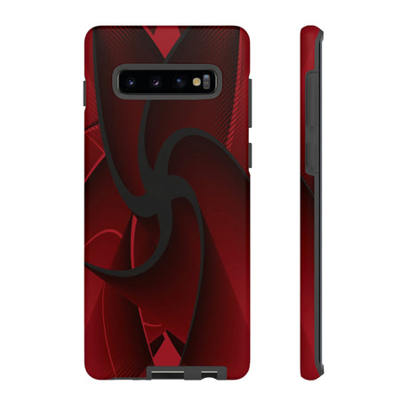 Red Liquid Spiral Android Case (Protective) Samsung Galaxy S10 Plus Matte Phone Case