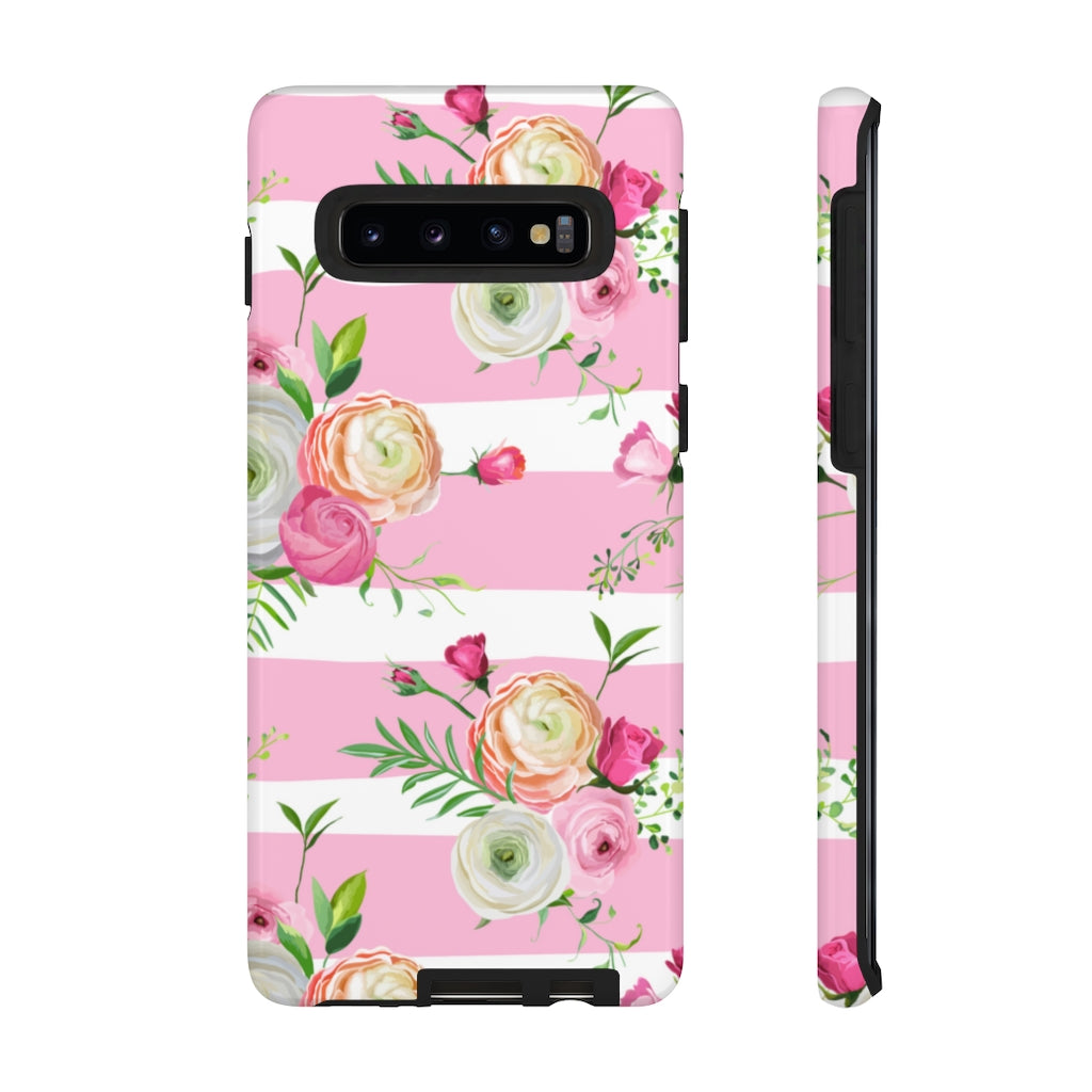 Pink Roses and Ranunculus Flowers Samsung Case (Protective) Samsung Galaxy S10 Glossy Phone Case