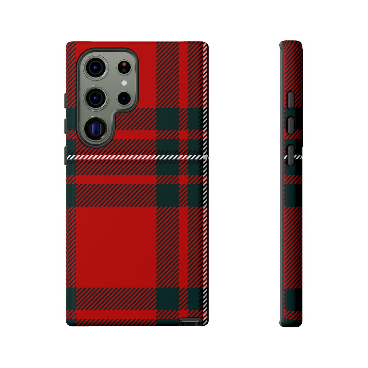 Plaid Pattern Red Android Case (Protective) Samsung Galaxy S23 Ultra Glossy Phone Case