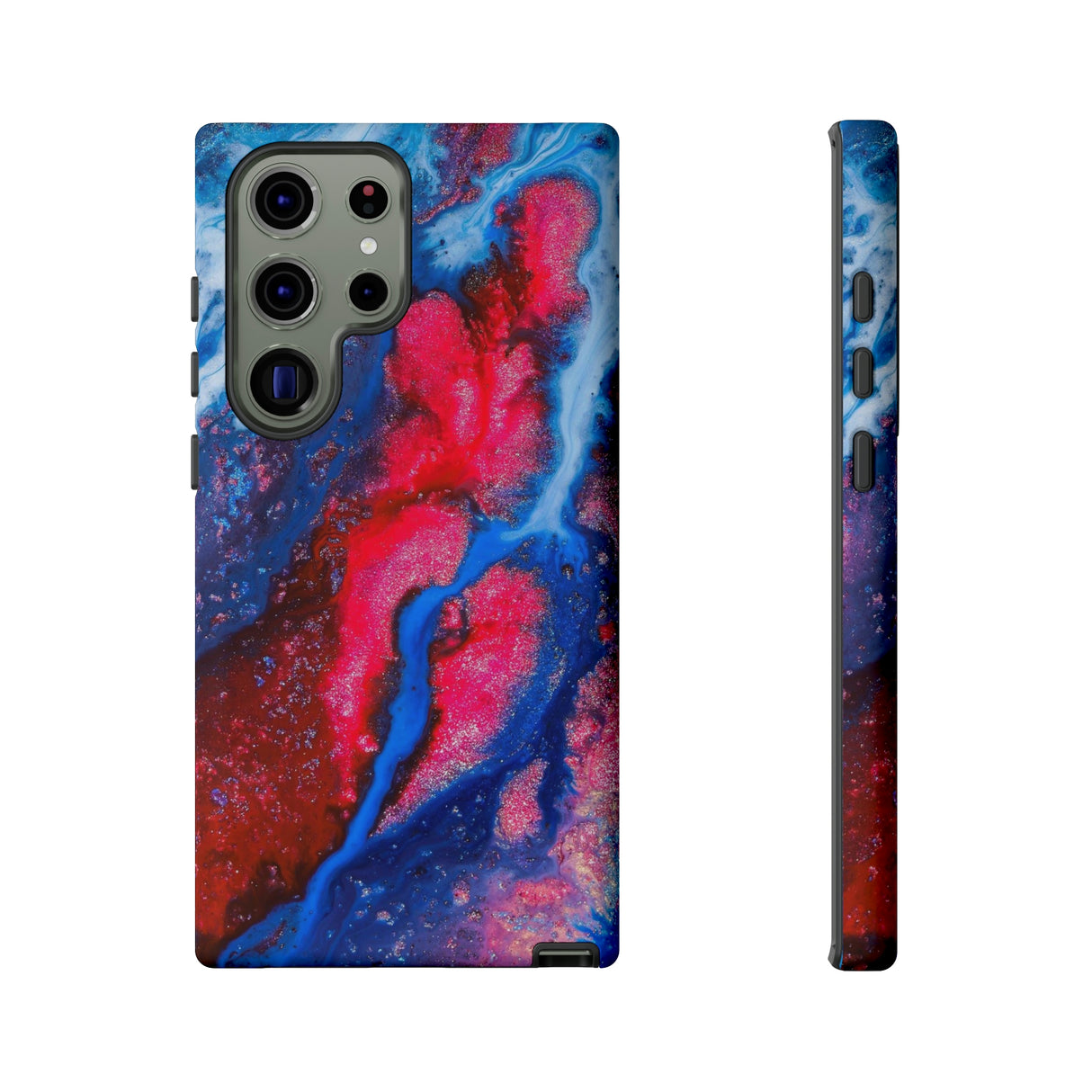 Red n Blue Ink Art Android Case (Protective) Samsung Galaxy S23 Ultra Matte Phone Case