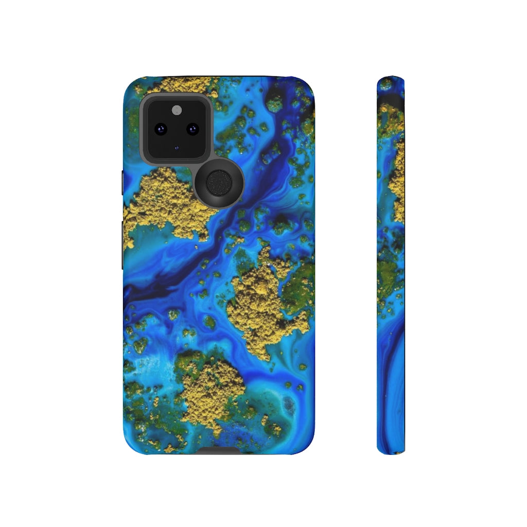 Blue Clear Ocean Ink Art Android Case (Protective) Google Pixel 5 Matte Phone Case