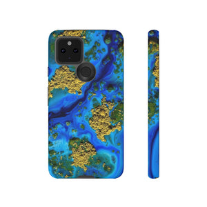 Blue Clear Ocean Ink Art Android Case (Protective) Google Pixel 5 Matte Phone Case