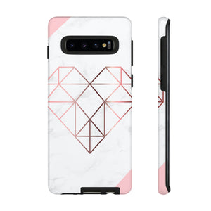 Heart Rose Gold Android Case (Protective) Samsung Galaxy S10 Glossy Phone Case